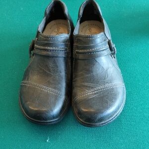 Clarks Black Leather Loafers